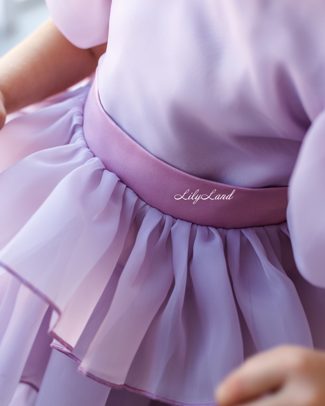 Julia Multilayered Girl Dress In Pale Lavender