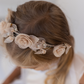 Girl Hair Accessories with Roses and Glitter Leaves in Silver