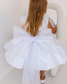 Malva Girl Dress with 3D Flower Lace in White