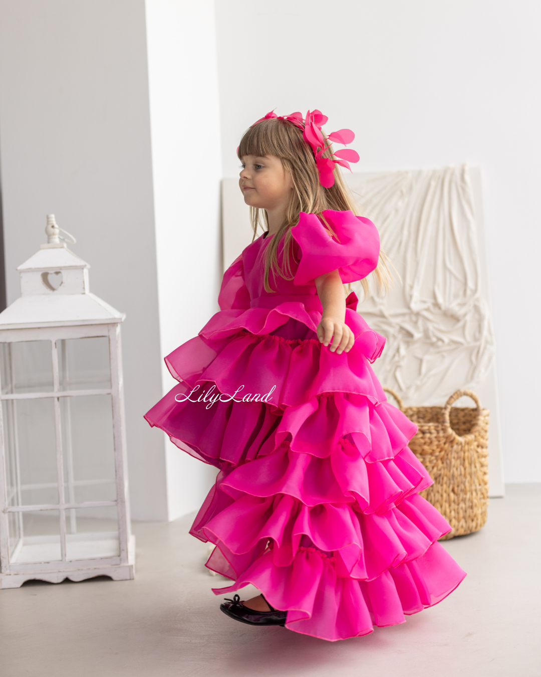 Julia Multilayered Girl Dress In Raspberry