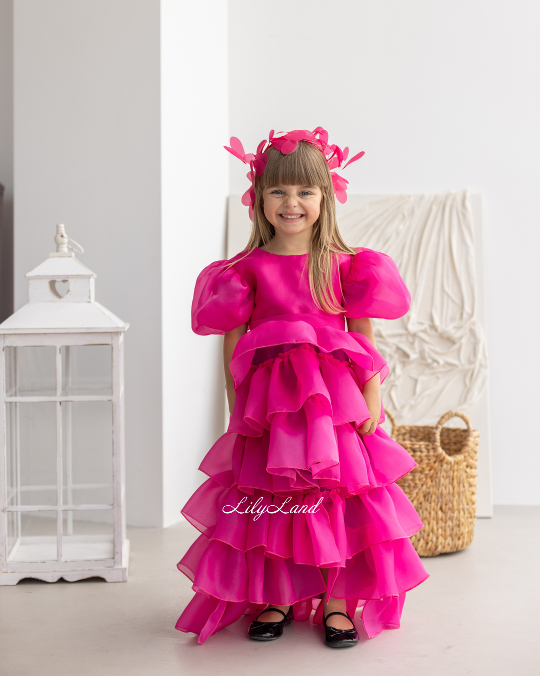 Julia Multilayered Girl Dress In Raspberry