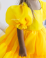 Marseille Puffy Tutu Girl Dress in Bright Neon Yellow