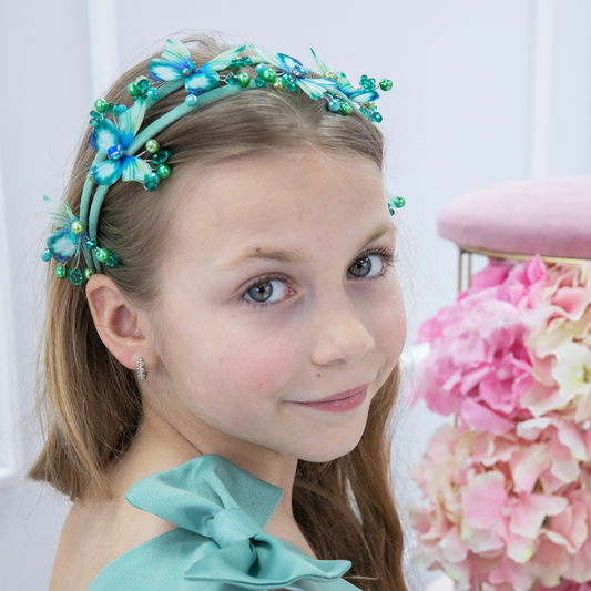 Diadema Niña con Mariposas Multicolores