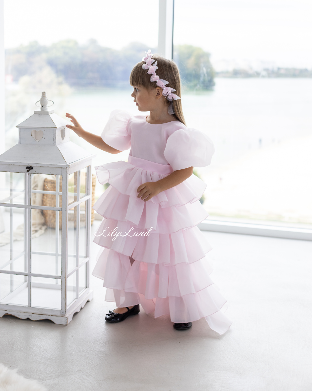 Julia Multilayered Girl Dress In Blush Pink