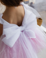 Judy Sparkling Tulle Sleeveless Girl Dress in White Pink Ombre