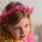 Girl Headpiece in White with Beads and Glitter Leaves