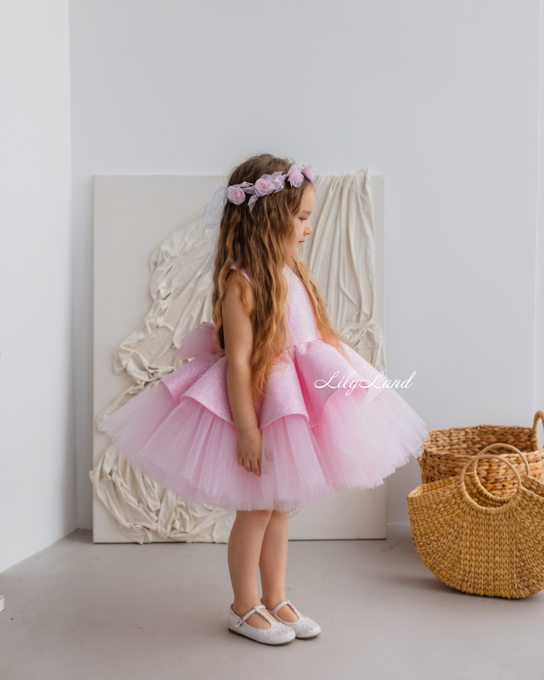 Nancy Tutu Glitter Girl Dress in Light Pink