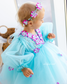 Fifi Baby Girl Dress in Tiffany with Attached Flowers