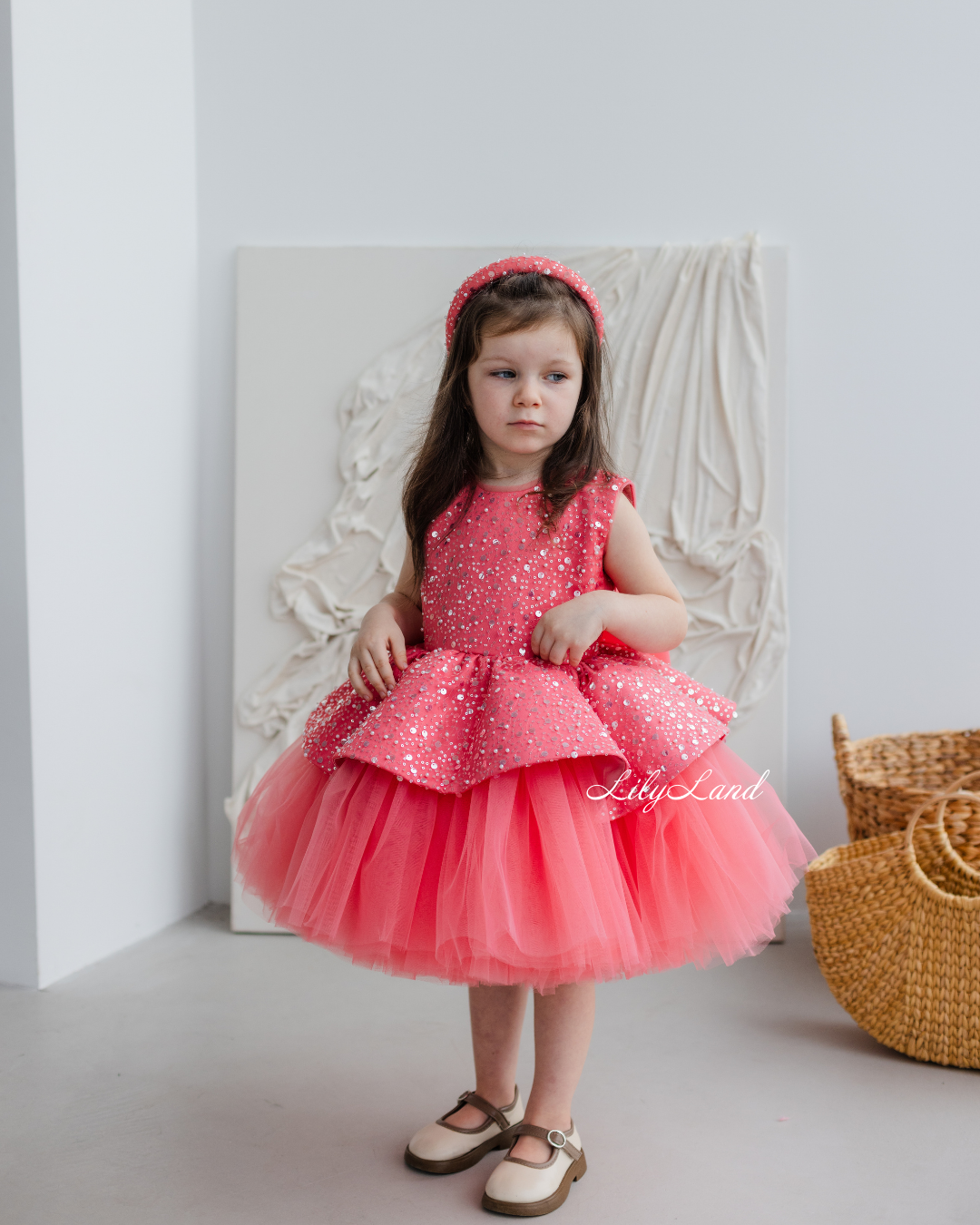 Nancy Tutu Girl Dress in Coral