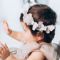 Girl Headband with Butterflies and Flowers in Bright Pink