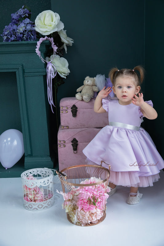 Lydia Tutu Satin Girl Dress in Lavender