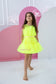 Barbie Tutu Girl Dress in Neon Yellow