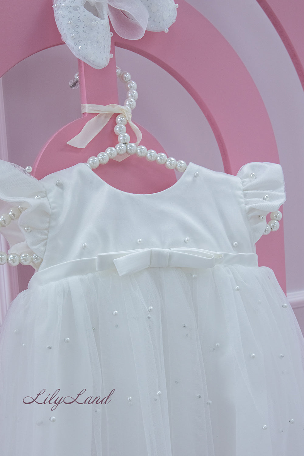 Baptism/Christening Ivory Baby Girl Dress with Pearls