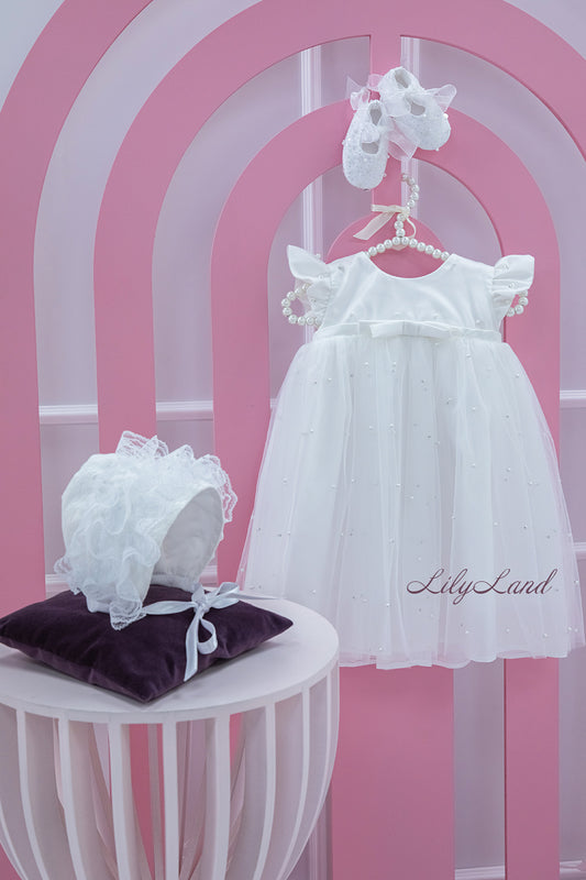 Baptism/Christening Ivory Baby Girl Dress with Pearls