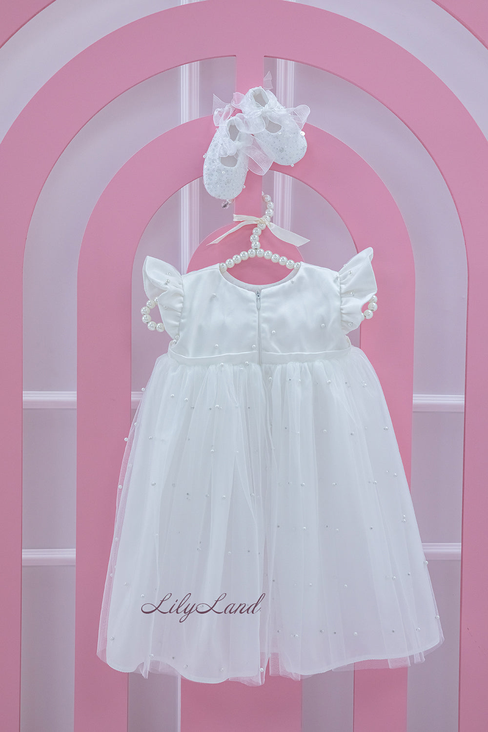 Baptism/Christening Ivory Baby Girl Dress with Pearls