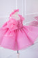 Kira Glitter Puffy Girl Dress in Pink