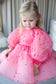 Bussie Tutu Girl Dress in Pink with Colored Beads