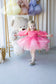 Bussie Tutu Girl Dress in Pink with Colored Beads