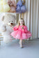 Bussie Tutu Girl Dress in Pink with Colored Beads