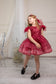 Natalie Sparkling Tutu Girl Dres with Feather Sleeves in Burgundy