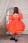 Becky Tutu Girl Dress in Bright Orange Color