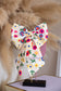 Beige Floral Hairpin Bow Girl Accessories with Multicolored Flowers