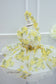 Rihanna Puffy Girl Dress in White with Yellow Roses Pattern