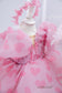 Rihanna Puffy Girl Dress in Pink with Heart Pattern