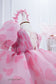 Rihanna Puffy Girl Dress in Pink with Heart Pattern