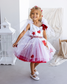 Judy Girl Dress - Paris Theme Dress in White Red Ombre