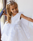 Malva Girl Dress with 3D Flower Lace in White