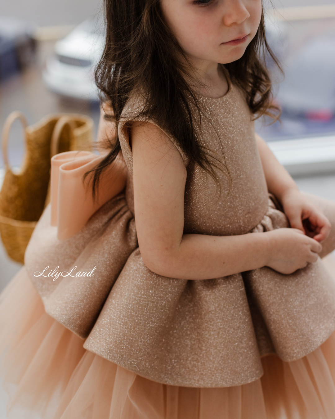 Nancy Tutu Glitter Girl Dress in Beige