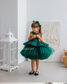 Nancy Tutu Glitter Girl Dress in Emerald Green