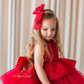 Red Sequin Girl Hair Bow Pin