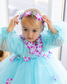 Fifi Baby Girl Dress in Tiffany with Attached Flowers