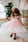 Amelie Girl Sleeveless Dress In Pink with Lace