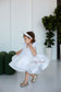 Malva Girl Dress with 3D Flower Lace in White