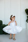 Malva Girl Dress with 3D Flower Lace in White