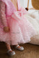 Celeste Girl Dress in Light Pink with a Mesh of Beads and Sequins