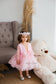 Celeste Girl Dress in Blush Pink with a Mesh of Beads and Sequins