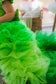 Rosa Girl Dress in Hot Green Ombre with Long Train