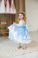 Amelie Girl Dress In Blue with Long Lace Sleeves