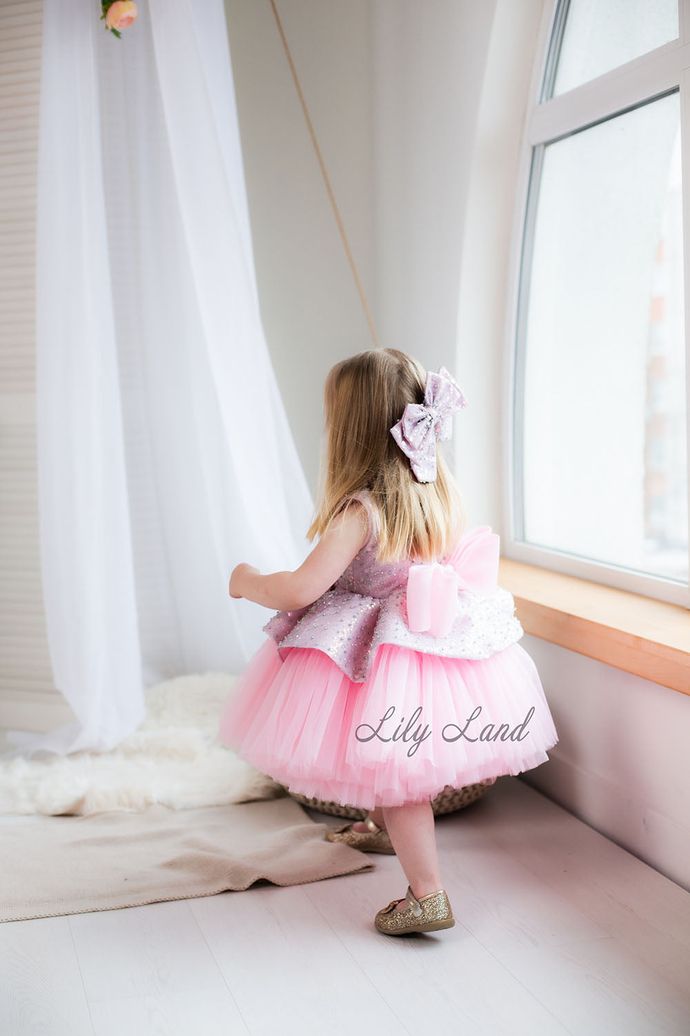 Nancy Tutu Girl Dress in Pink (Mother-of-pearl) Color