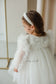 Elizabeth Girl's Dress in Ivory with Lace, Sequins and Small Flowers