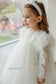 Elizabeth Girl's Dress in Ivory with Lace, Sequins and Small Flowers