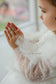 Elizabeth Girl's Dress in Ivory with Lace, Sequins and Small Flowers