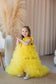 Rosa Girl Dress in Yellow with Long Train