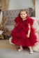 Kelly Girl Dress In Burgundy With Train