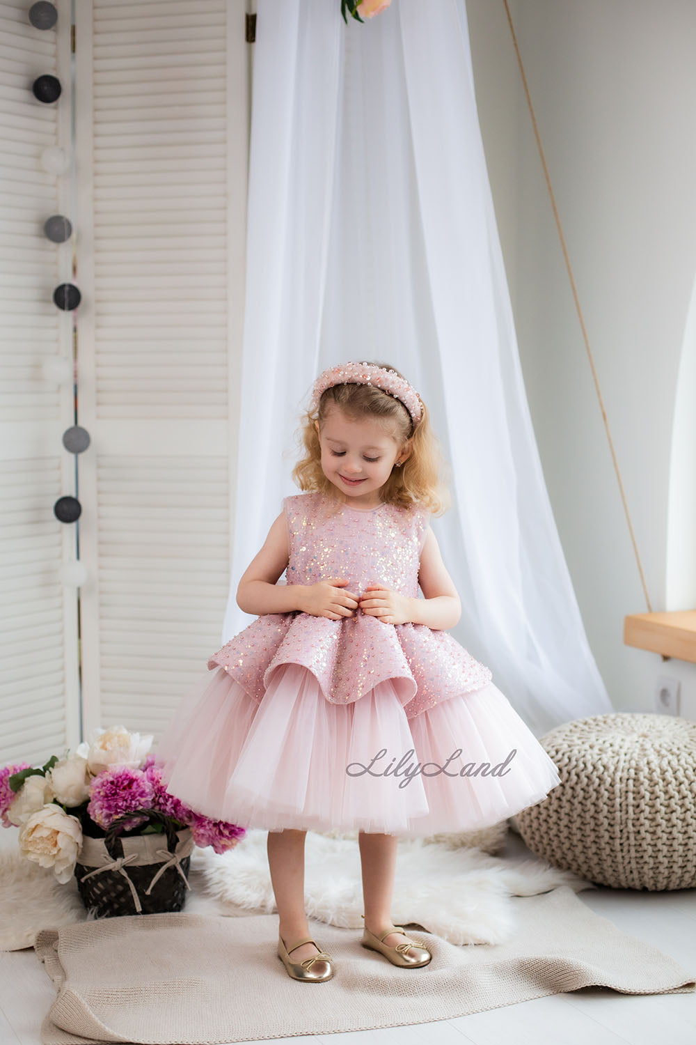 Nancy Tutu Girl Dress in Blush Pink