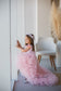 Rosa Girl Dress in Blush Pink with Long Train